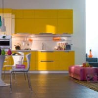 идея применения необычного желтого цвета в декоре квартиры фото