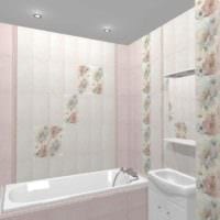 идея яркого стиля укладки плитки в ванной комнате картинка