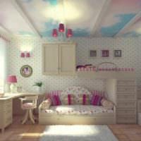 пример необычного дизайна детской комнаты для девочки картинка