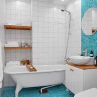 идея красивого стиля укладки плитки в ванной комнате фото