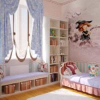 вариант светлого стиля детской комнаты для девочки картинка