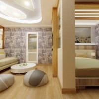идея необычного дизайна гостиной спальни картинка