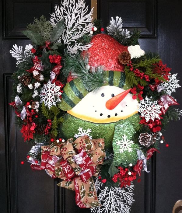 снеговик на дверь
