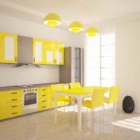 пример применения светлого желтого цвета в дизайне квартиры картинка