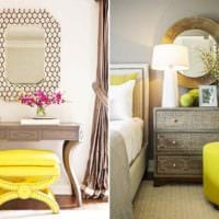 пример использования красивого желтого цвета в дизайне комнаты фото