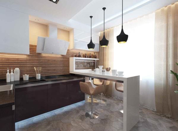 идея светлого дизайна кухни 10 кв.м. серии п 44 картинка