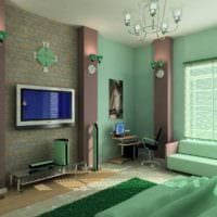 пример светлого стиля гостиной спальни картинка
