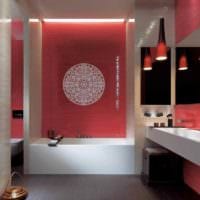 идея необычного дизайна укладки плитки в ванной комнате картинка