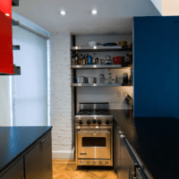 дизайн кухни 6 кв м синего цвета