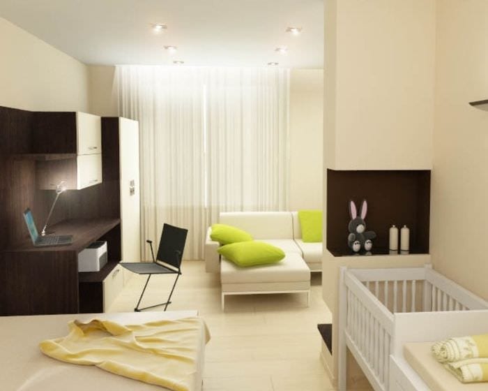 Дизайн однокомнатной квартиры для семьи с ребенком: 75 фото идей