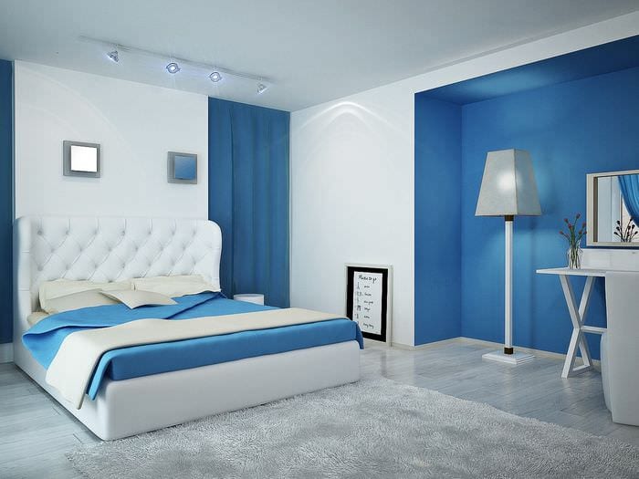 дизайн спальни голубого цвета
