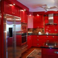 кухня в красном цвете