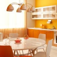 кухня в оранжевом цвете фото