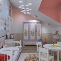 маленькая детская комната дизайн в светлых тонах
