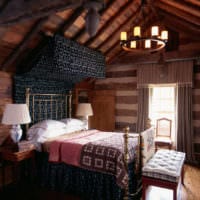 спальня в деревянном доме мансарда