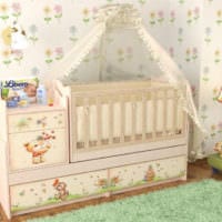 детская комната для новорожденного с кроваткой
