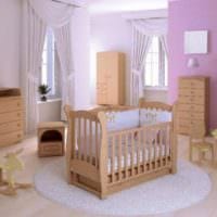 детская комната для новорожденного розовый интерьер