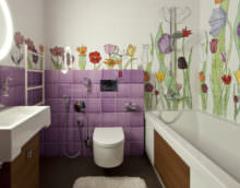 дизайн ванной комнаты с плиткой