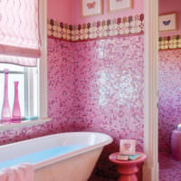 плитка для ванной комнаты розовая