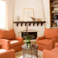 пример сочетания светлого персикового цвета в интерьере квартиры фото