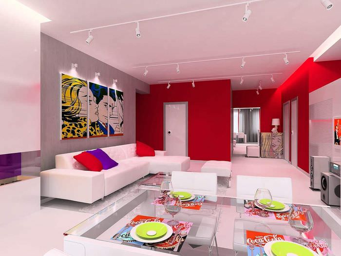 идея яркого декора квартиры в стиле поп арт
