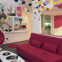 пример красивого дизайна комнаты в стиле поп арт фото