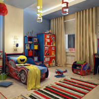 Кровать-машина в детской комнате для мальчика