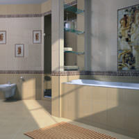 Панно из керамической плитки в ванной комнате