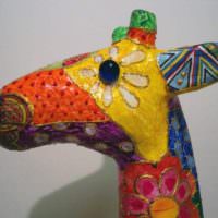 Голова жирафа из папье-маше