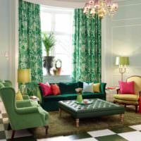 Проебладание зеленого цвета в дизайне помещения