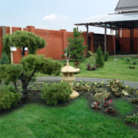 Лужайка с кустарниками в дизайне сада