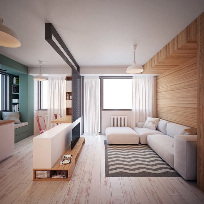 Дизайн однокомнатной квартиры 40 кв.м. - 70 фото, 8 проектов интерьеров