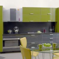 Кухонная мебель с фасадами оливкового цвета