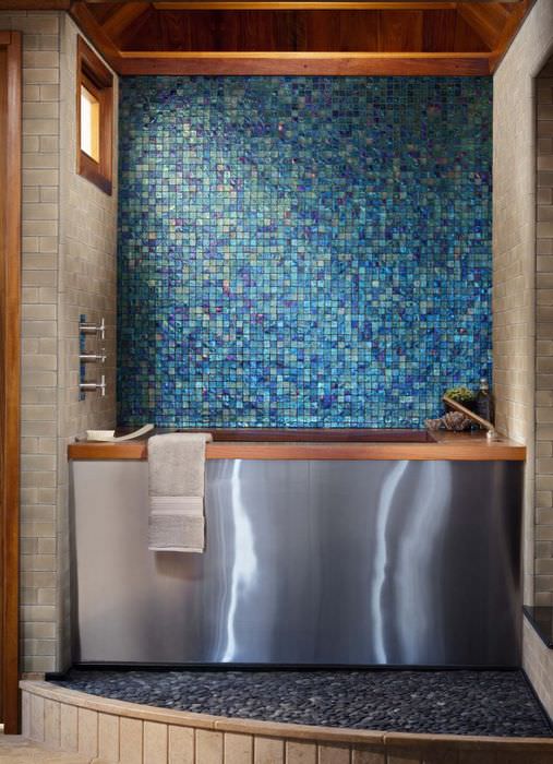 Оформление мозаикой стен и пола в ванной комнате