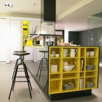 Желтый цвет в оформлении кухни