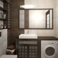 Белый и коричневый цвета в интерьере ванной