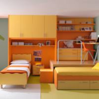 Интерьер детской комнаты в оранжевых тонах