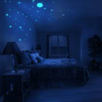 Декорирование спальни с помощью космической подсветки