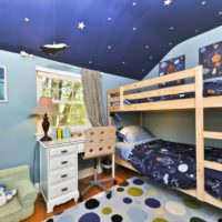 Текстиль в детской комнате с изображением планет