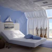 Современная спальня в морском стиле
