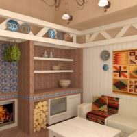 Дизайн-проект комнаты для отдыха в бане скандинавского стиля