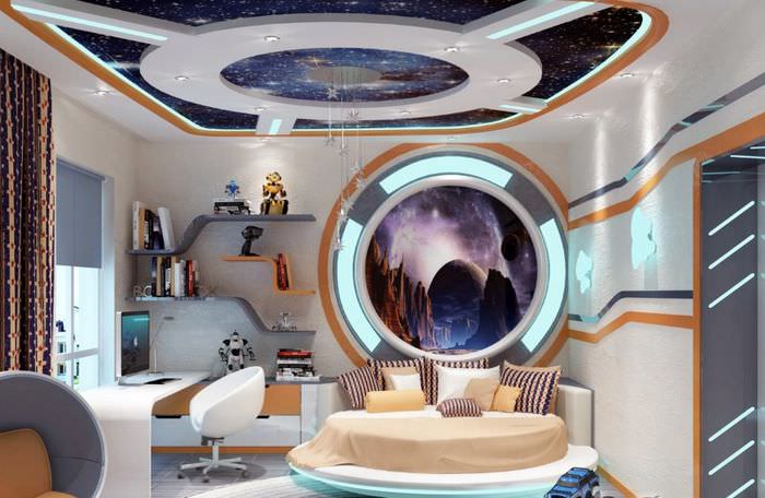 Дизайн детской комнаты в космической стилистике