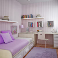 Фиолетовая комната в современном стиле для девочки