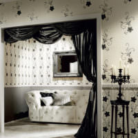 Интерьер гостиной в черно-белом цвете