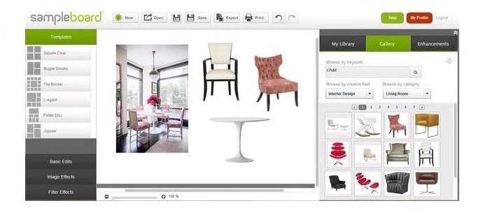 Программа Sample Board для создания коллажей интерьера своей квартиры