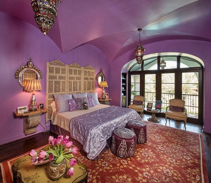 Освещение в спальне марокканского стиля