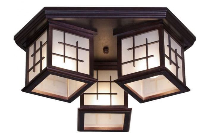 Люстра в японском стиле 21 фото потолочные модели из дерева в интерьере