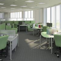 Серо-зеленый интерьер офисного помещения