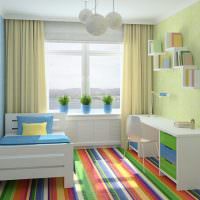 Детская комната с полосатым полом