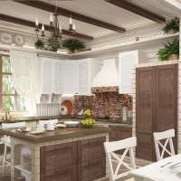 Дизайн кухни с островом в частном доме